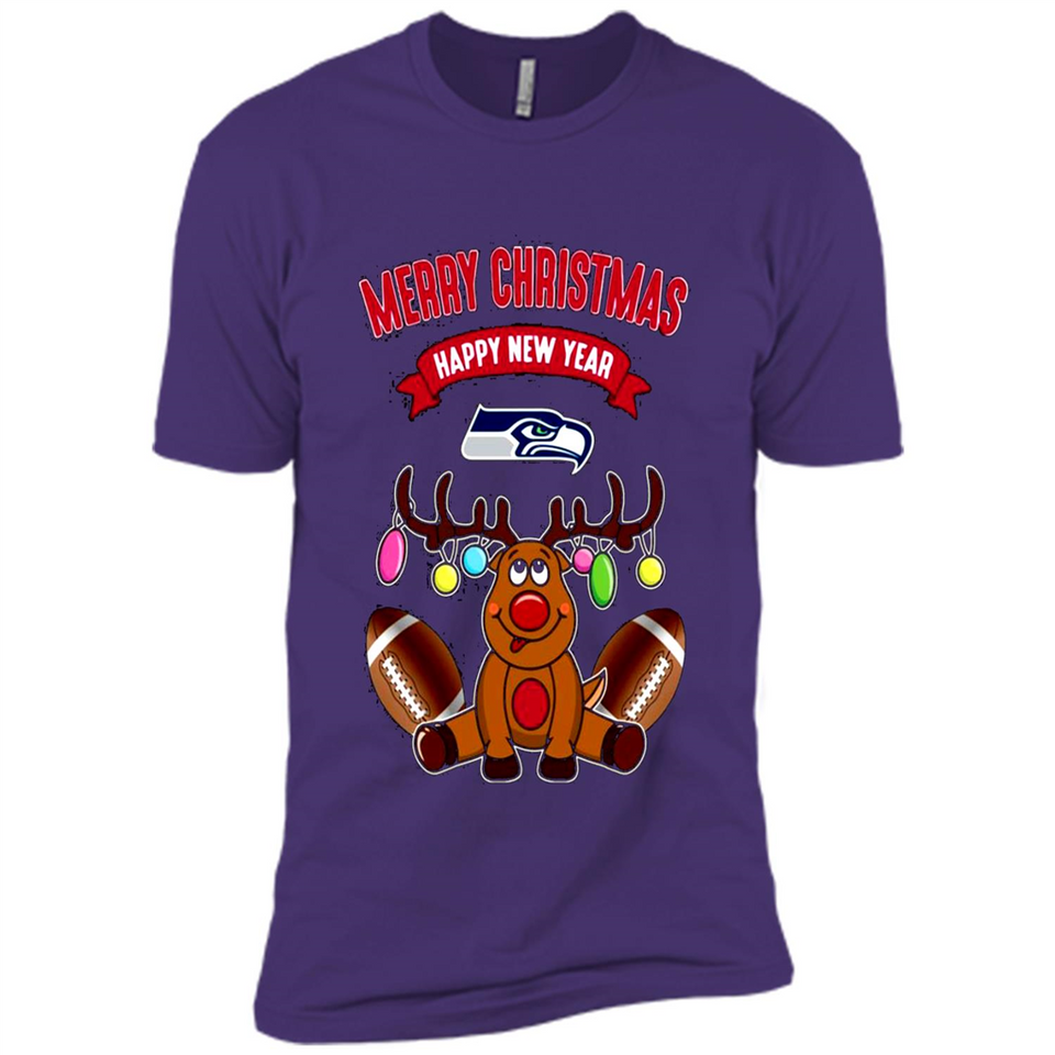 Seattle Seahawks NFL Reindeer Funny Merry Christmas And Happy New Year