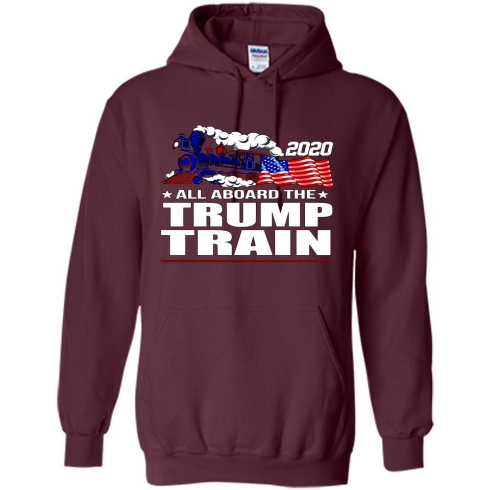 All Board The Trump Train 2020 Patriotic U.S Flag pingpong - Hoodie