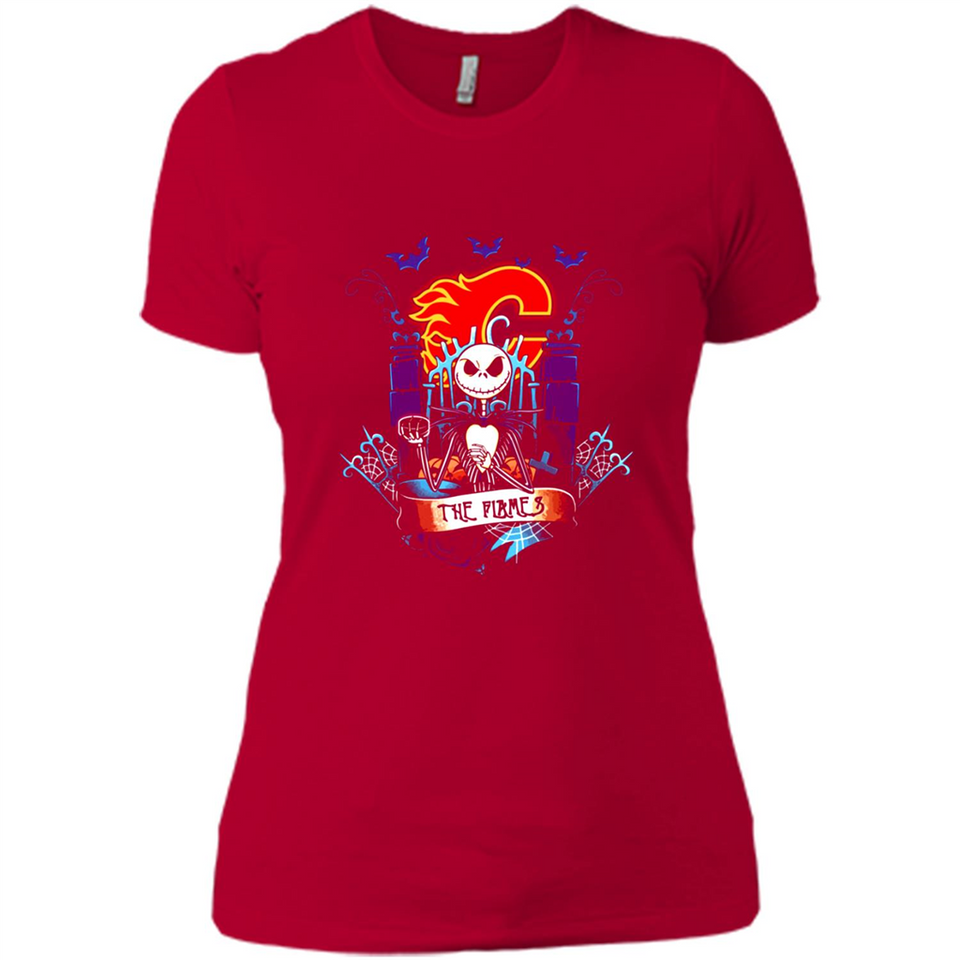 Calgary Flames Halloween The Nightmare Before Christmas - Ladies' Boyfriend T-Shirt