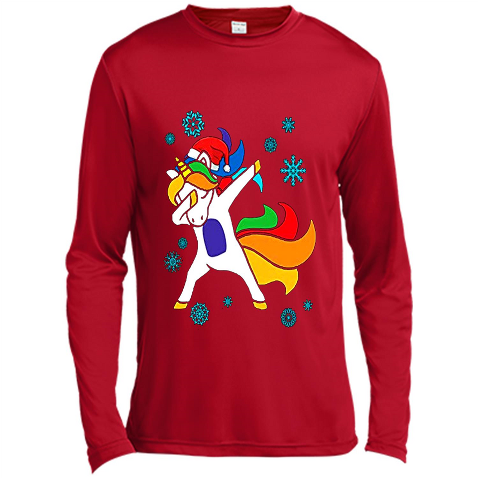 Christmas Dabbing Unicorn - Canvas Long Sleeve T-Shirt