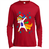 Christmas Dabbing Unicorn - Canvas Long Sleeve T-Shirt