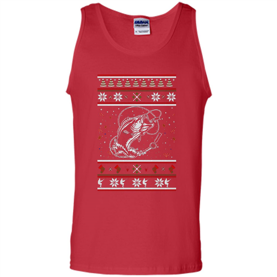 Christmas Ugly Sweater Fishing Ugly Christmas Sweater - Tank Top