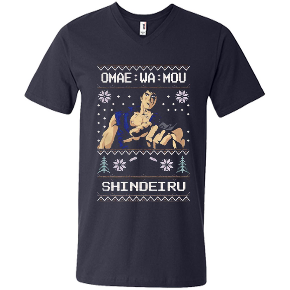 Omae Wa Mou Shindeiru Ugly Christmas Sweater - Men's V-Neck