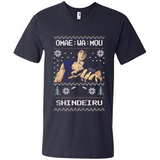 Omae Wa Mou Shindeiru Ugly Christmas Sweater - Men's V-Neck