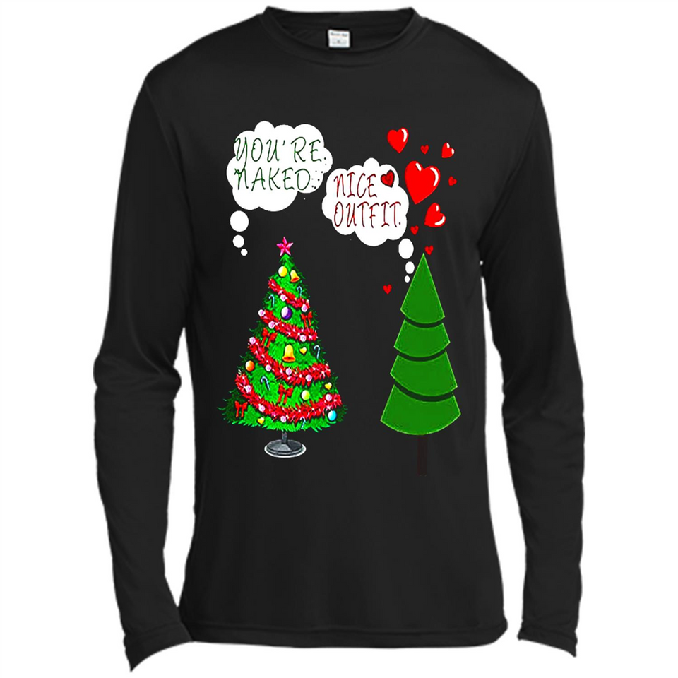 Fir Loves Christmas Tree Funny Undecorated Joke - Canvas Long Sleeve T-Shirt