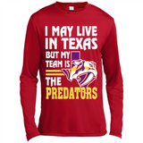I May Live In Texas But My Team Is The Predators - Canvas Long Sleeve T-Shirt