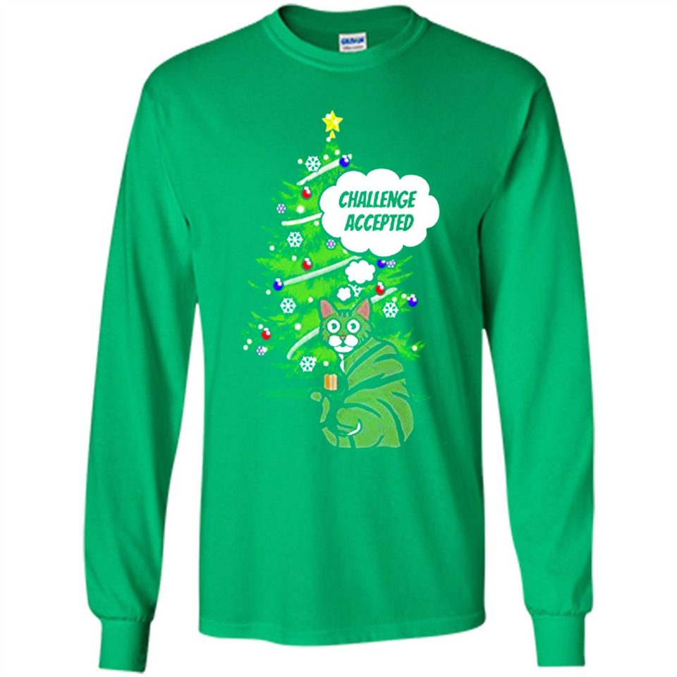 Christmas Tree Cat Long Sleeve Christmas Shirt for Cat Lover - Long Sleeve T-Shirt