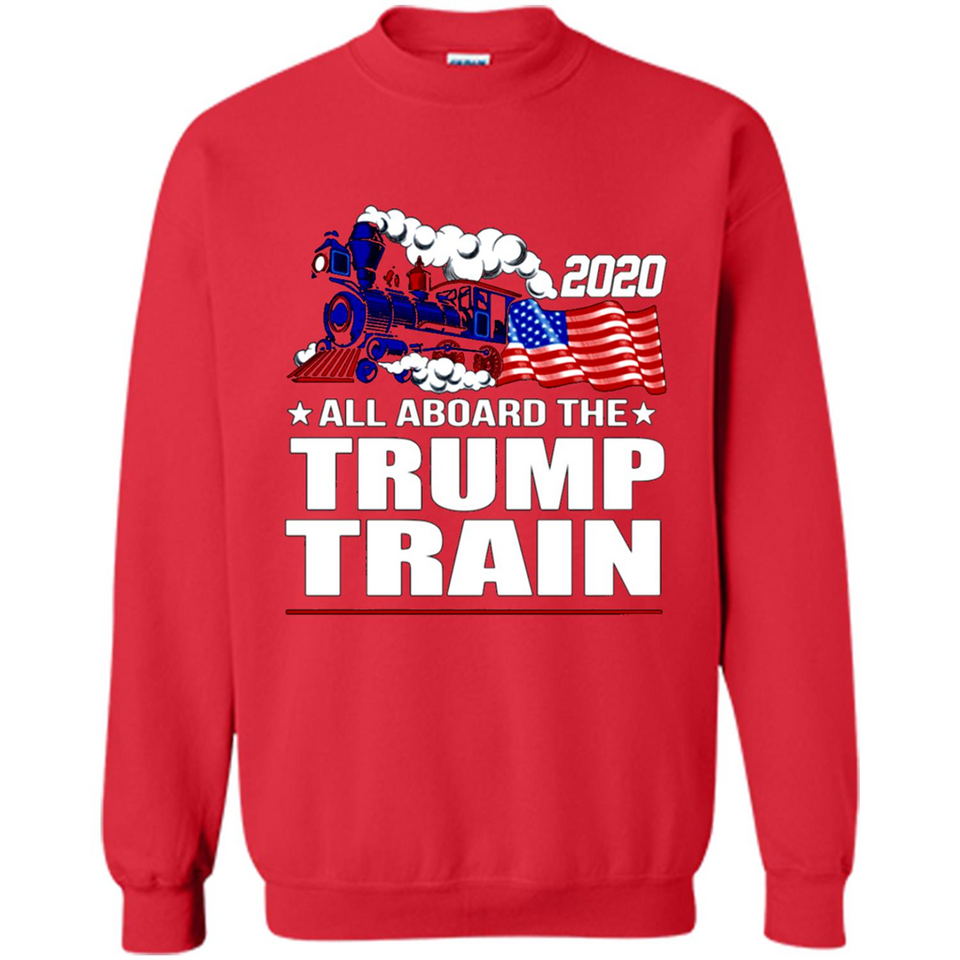 All Board The Trump Train 2020 Patriotic U.S Flag pingpong - Sweatshirt