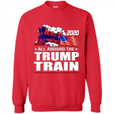 All Board The Trump Train 2020 Patriotic U.S Flag pingpong - Sweatshirt
