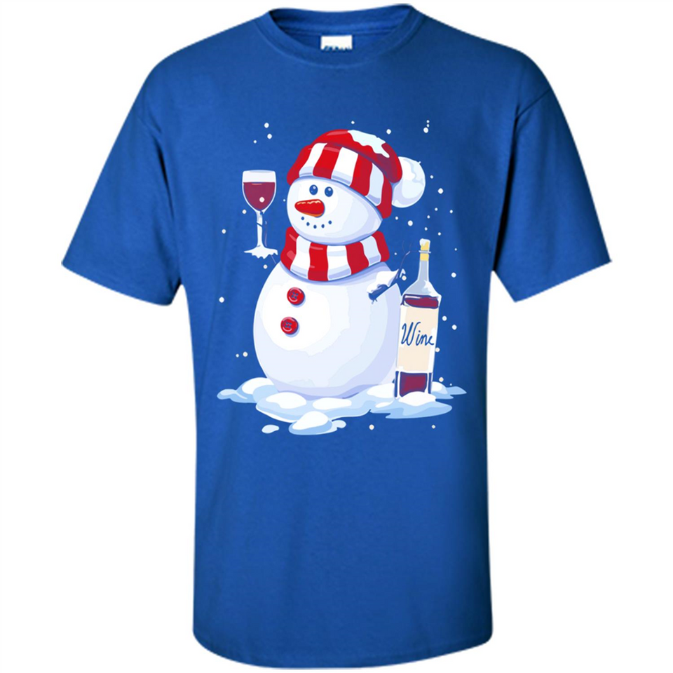 Cute Snowman drink Red Wine Christmas - Shirt