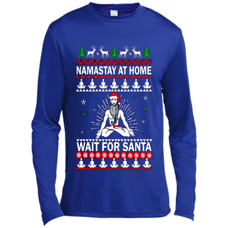 Namastay at home and wait for Santa Christmas sweatshirt PINGPONG