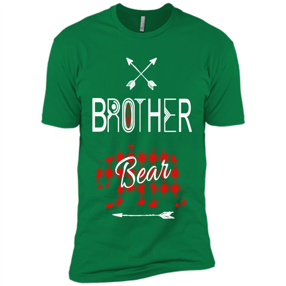 Brother Shirt Buffalo Plaid Family Camping Bear Tee - Premium Short Sleeve T-Shirt