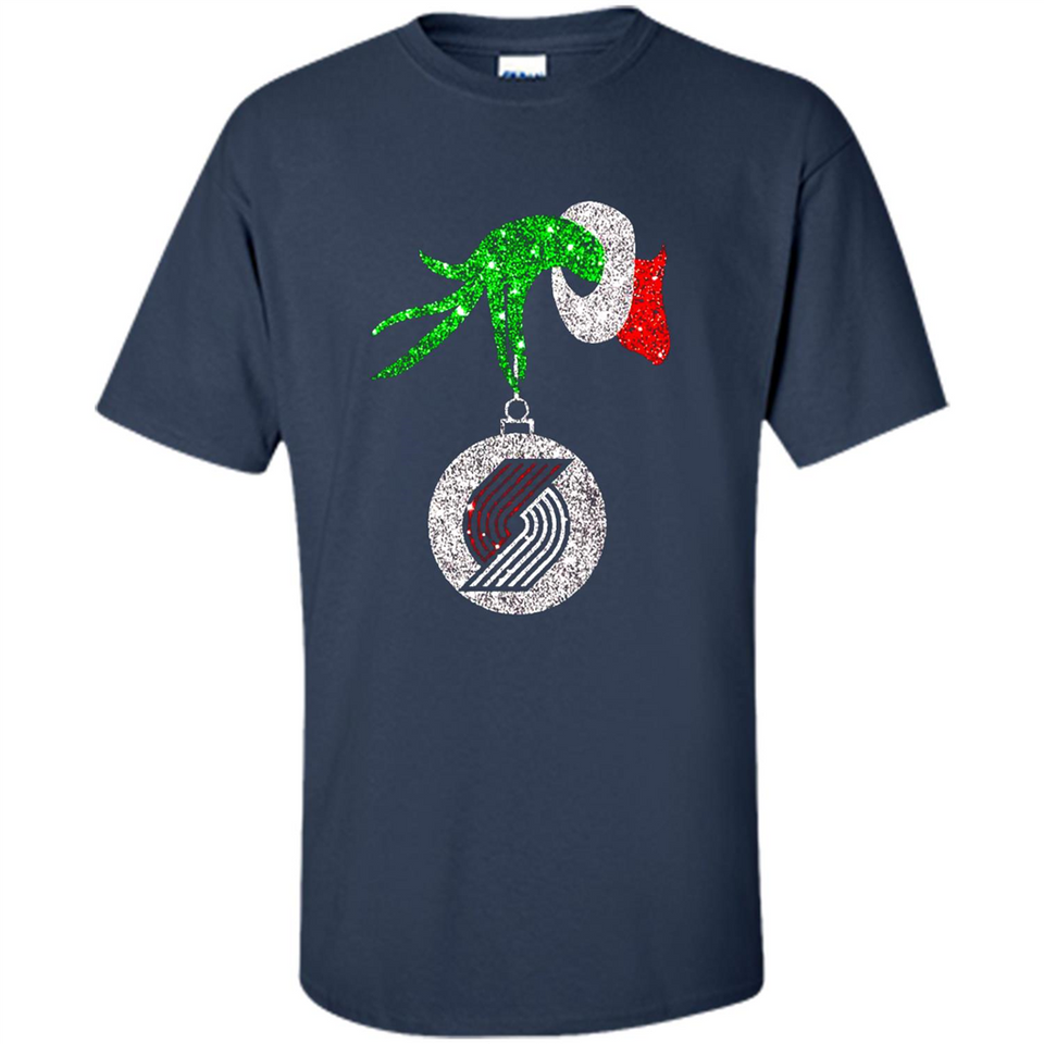 Amazing shirt Portland Trail Blazers Glitter Grinch Monogram Ornament Christmas - Shirt