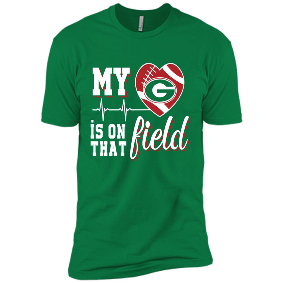 Georgia Bulldogs Football My Heart is on that Field - Premium Short Sleeve T-Shirt