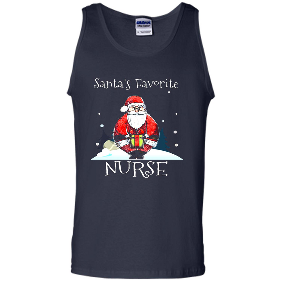 Funny Christmas Nurse Shirt, Santa_s Favorite Nurse - Tank Top