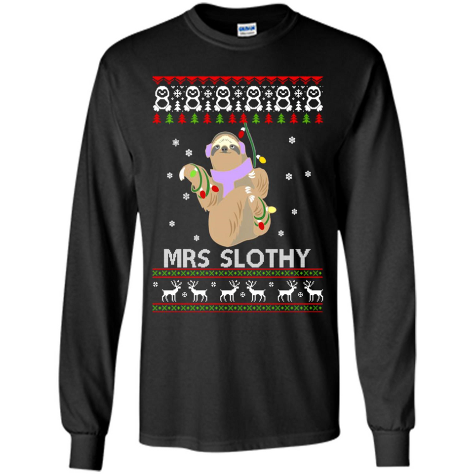 Mrs Slothy Christmas - Long Sleeve T-Shirt