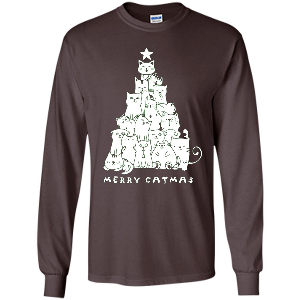Merry Catmas - Merry Christmas Cat Lover Mug PINGPONG - Long Sleeve T-Shirt