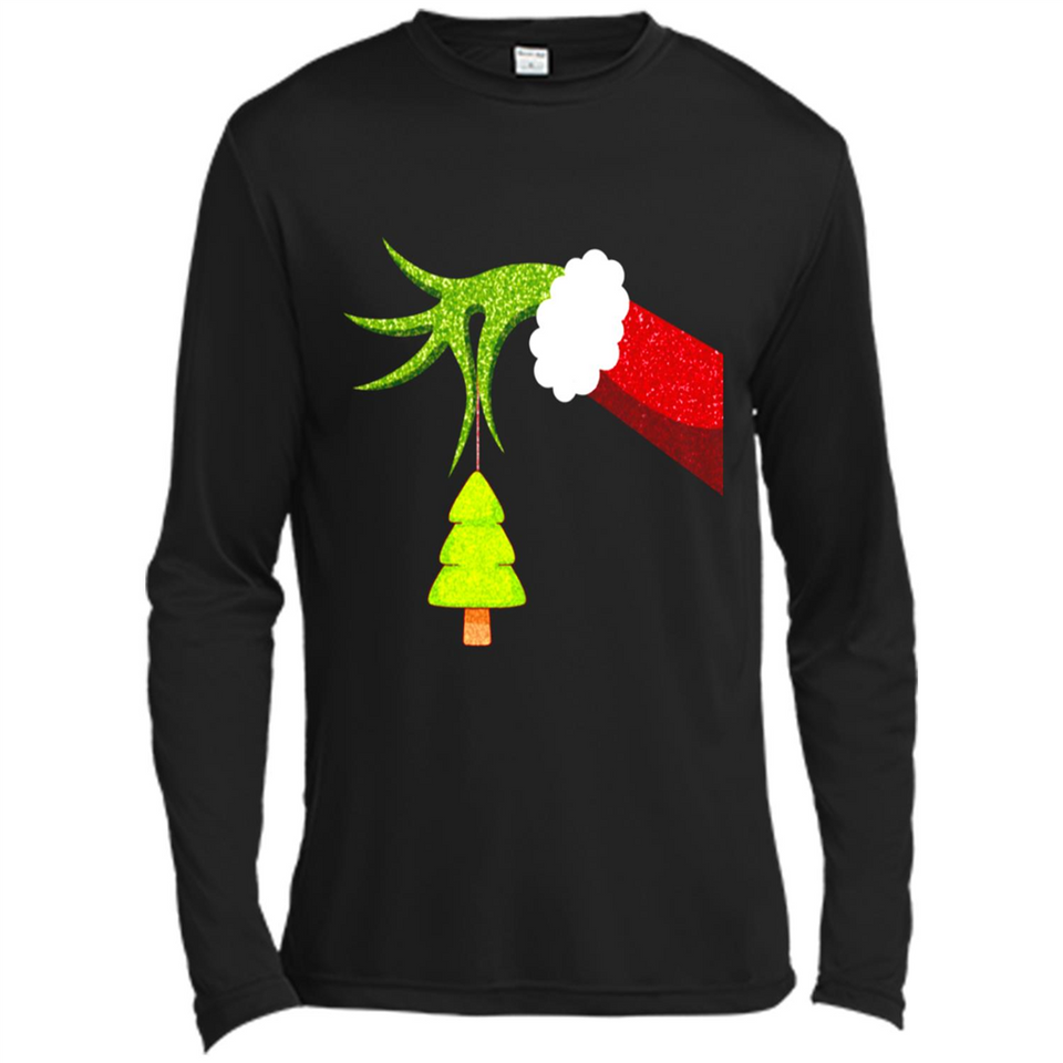 Funny Grinch Hand Holding Christmas Tree Ornament Christmas PING PONG