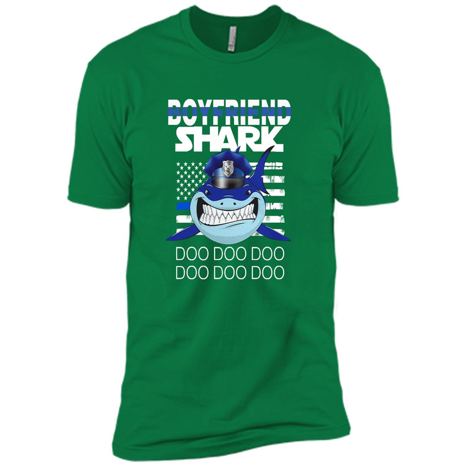 Police boyfriend Shark Blue Line Tee