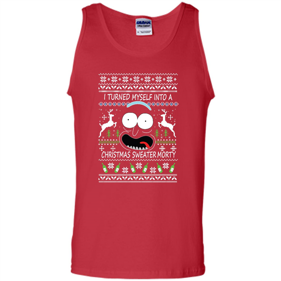 RICK AND MORTY-I TURNED MYSELF INTO A CHRISTMAS SWEATER MORTY UGLY XMAS SWEATER