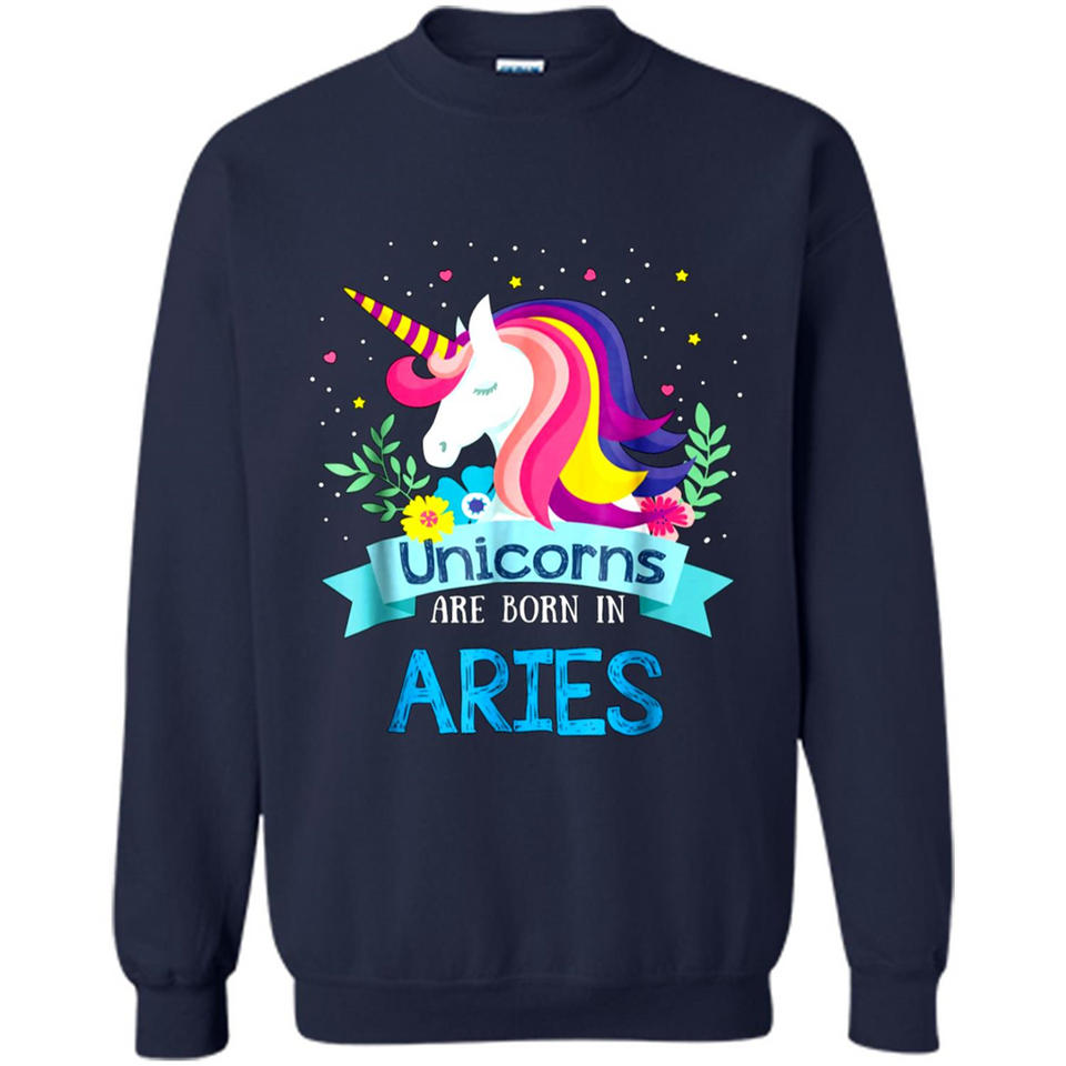 Unicorns are born in Aries Birthday Rainbow Gift Custom Ultra Cotton