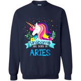 Unicorns are born in Aries Birthday Rainbow Gift Custom Ultra Cotton