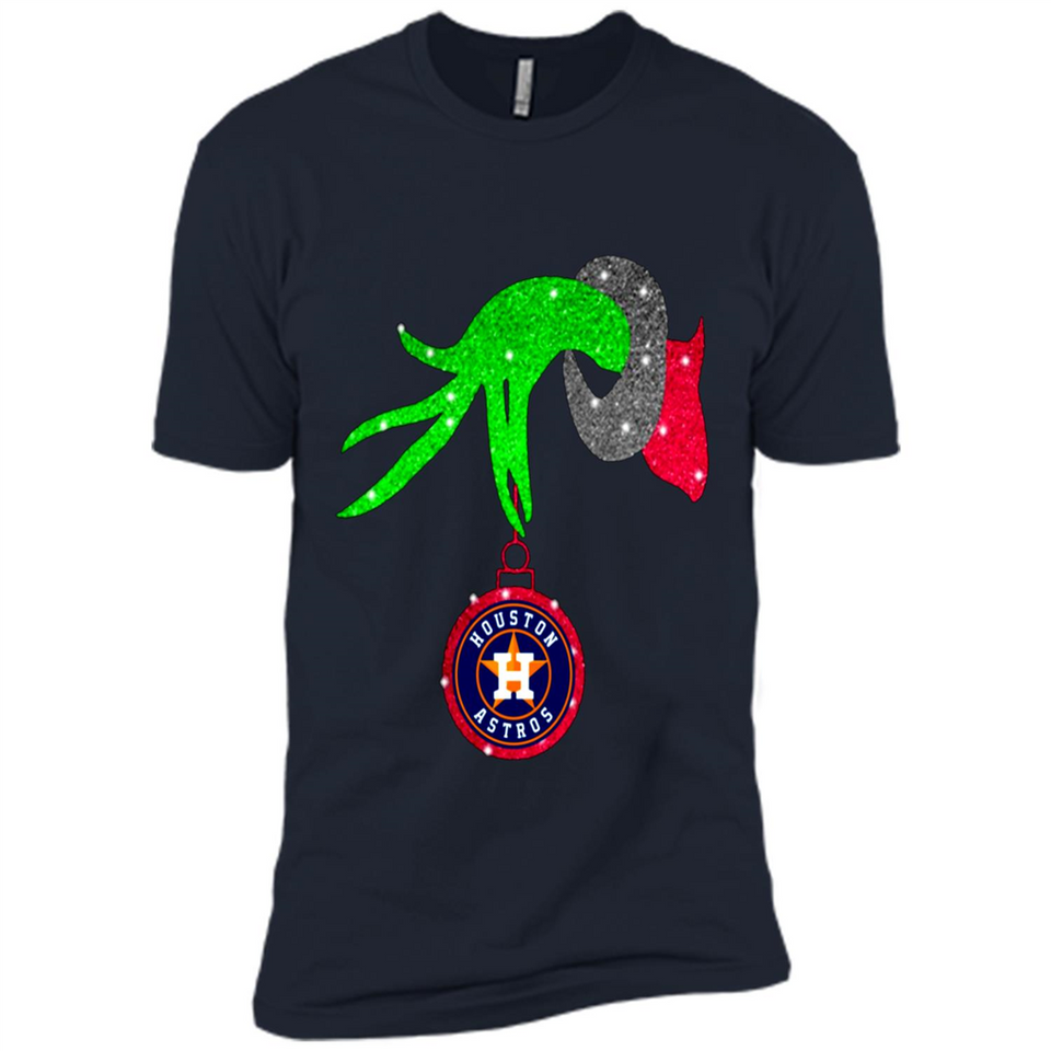 GRINCH HAND HOLDING HOUSTON ASTROS GLITTER CHRISTMAS PINGPONG