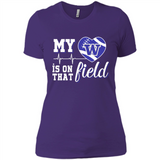Washington Huskies Football My Heart is on that Field - Ladies' Boyfriend T-Shirt