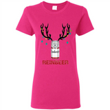 Budweiser Reinbeer Funny Beer Reindeer Christmas Sweatshirt - Ladies Short-Sleeve