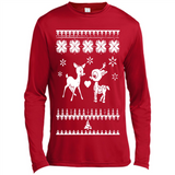 Rudolph and Clarice Ugly Christmas Sweater - Canvas Long Sleeve T-Shirt