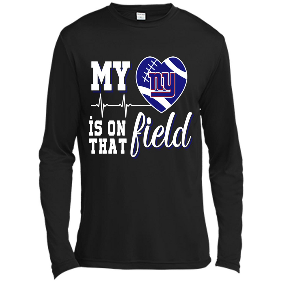 New York Giants Football My Heart is on that Field - Canvas Long Sleeve T-Shirt