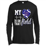 New York Giants Football My Heart is on that Field - Canvas Long Sleeve T-Shirt