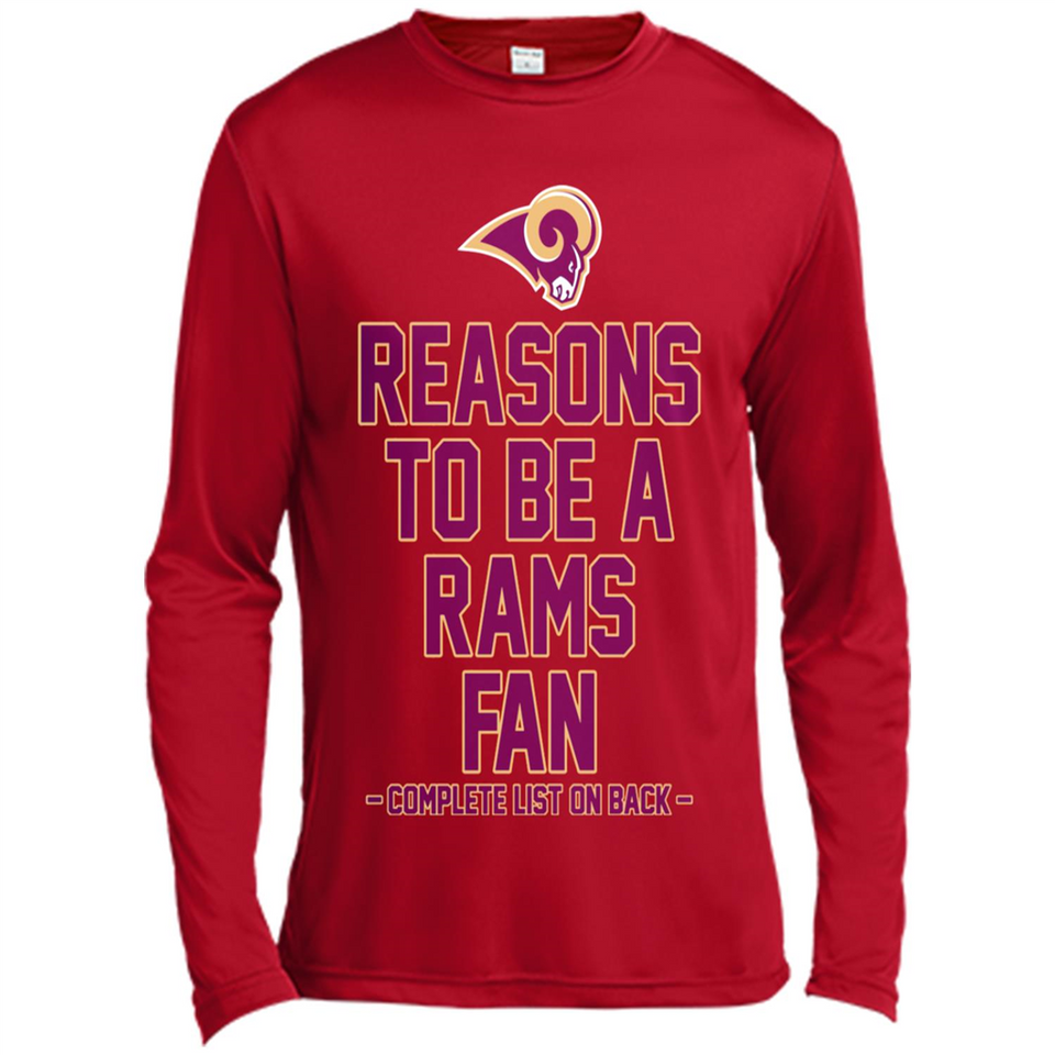 Reasons to be a Los Angeles Rams Fan Complete List on Back - Canvas Long Sleeve T-Shirt