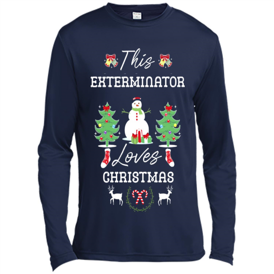 This Exterminator Loves Christmas Tree Shirt with Snowman
