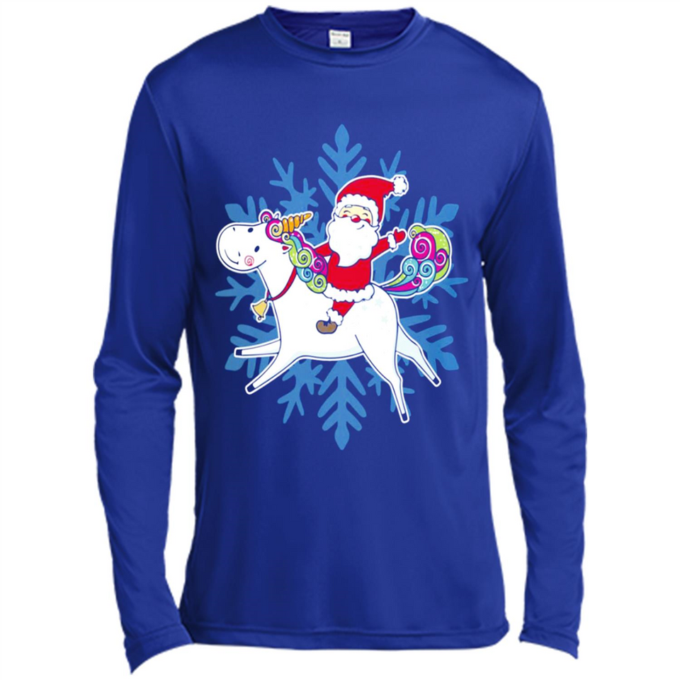 Unicorn And Santa Christmas 1 - Canvas Long Sleeve T-Shirt