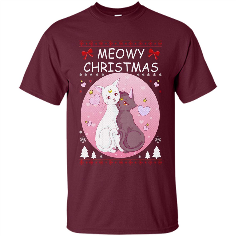 Sailor Moon Yin Yang Cat Love Ugly Christmas Sweater - Shirt