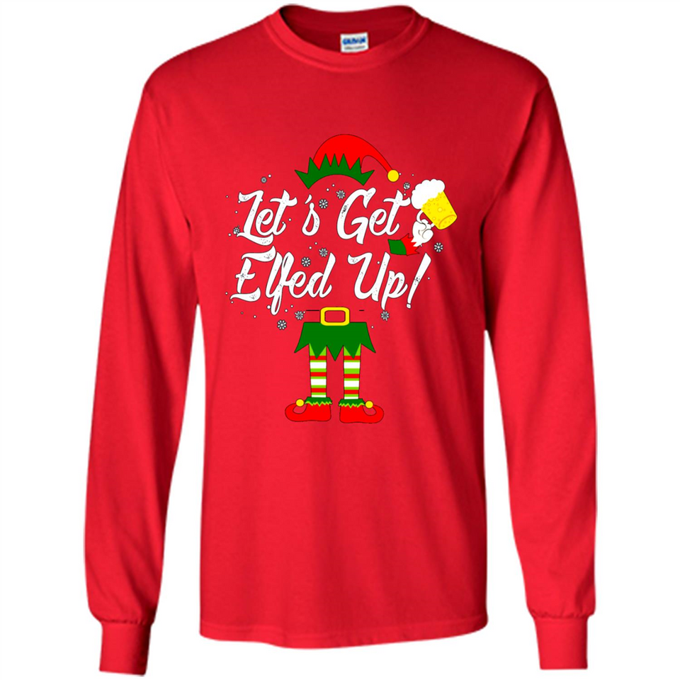 Let's Get Elfed Up Drinking Beer Christmas PINGPONG