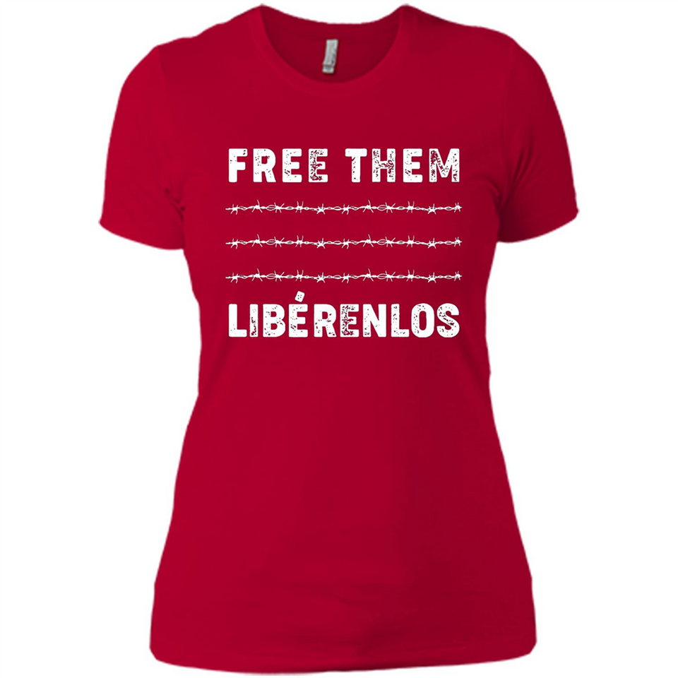 Peaceful Communities- Free Them Liberenlos Shirt PINGPONG - Ladies' Boyfriend T-Shirt