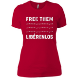 Peaceful Communities- Free Them Liberenlos Shirt PINGPONG - Ladies' Boyfriend T-Shirt