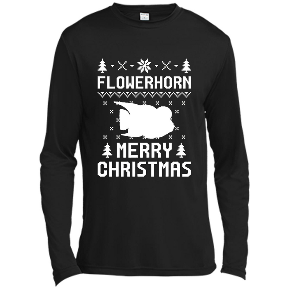 Flowerhorn Christmas T-shirt, Ugly Christmas Sweater - Canvas Long Sleeve T-Shirt
