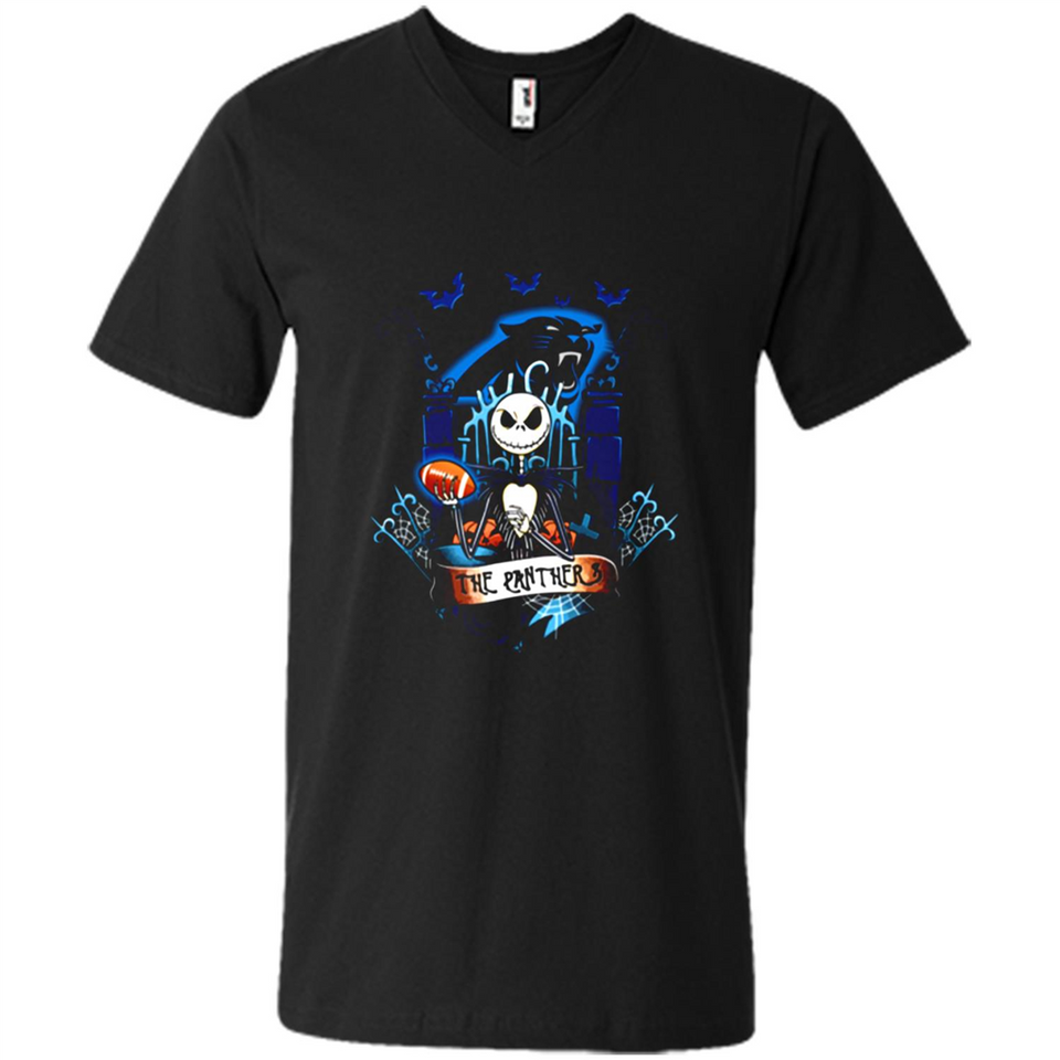 Carolina Panthers Halloween The Nightmare Before Christmas - Men's V-Neck