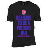 Reasons to be a Detroit Pistons Fan Complete List on Back - Premium Short Sleeve T-Shirt