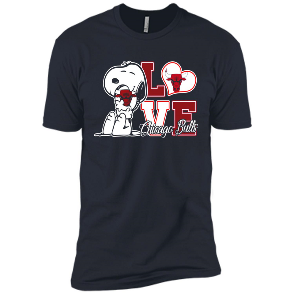 Snoopy loves NBA Chicago Bulls - Premium Short Sleeve T-Shirt