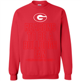 Reasons to be a Georgia Bulldogs Fan Complete List on Back - Sweatshirt