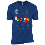 Christmas Unicorn Rudolph and Santa - Premium Short Sleeve T-Shirt