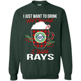 I Just Want To Drink Hot Chocolate & Watch Tampa Bay Rays Ugly Christmas Sweater PINGPONG