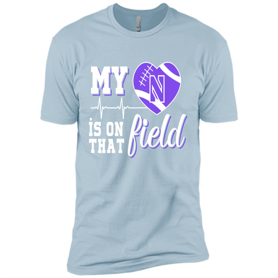 Northwestern Wildcats Football My Heart is on that Field - Premium Short Sleeve T-Shirt