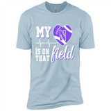Northwestern Wildcats Football My Heart is on that Field - Premium Short Sleeve T-Shirt