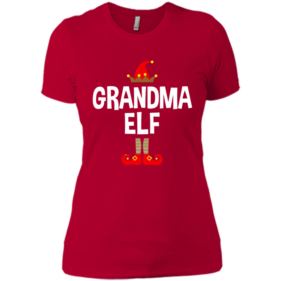 Grandma Elf Shirt -Family Matching Christmas Pajamas - Ladies' Boyfriend T-Shirt