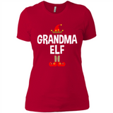 Grandma Elf Shirt -Family Matching Christmas Pajamas - Ladies' Boyfriend T-Shirt